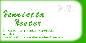 henrietta nester business card